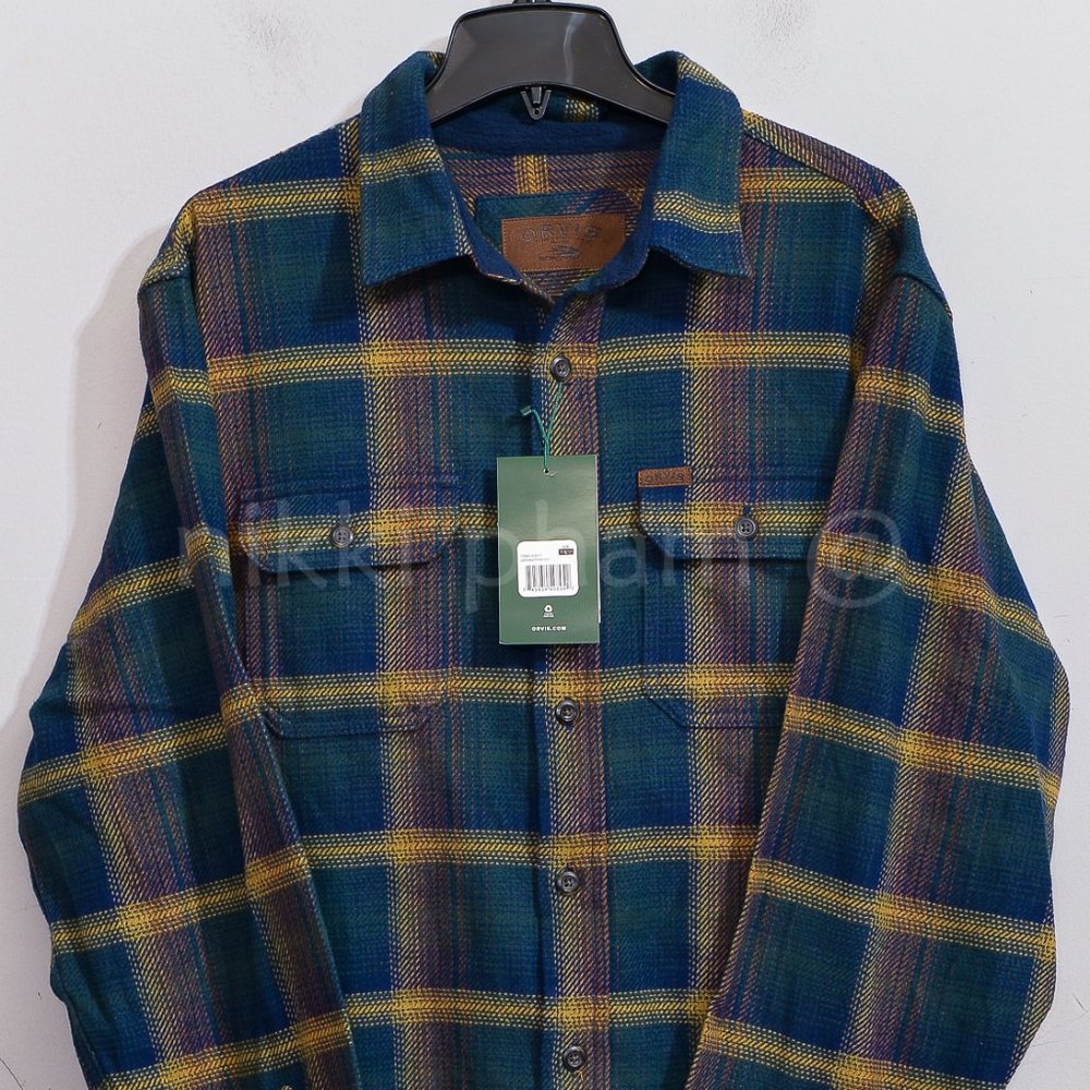 Orvis Men’s Flannel Shirt  IN GREEN - Picture 3 of 7